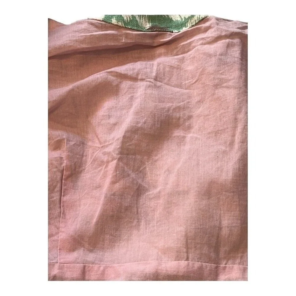 Darling April Dress Spearmint Green Floral Linen Blend Pockets‎ Large NWT